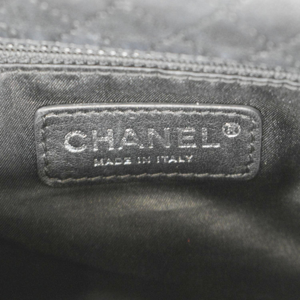CHANEL Soft and Chain Flap Leather Shoulder Bag Black