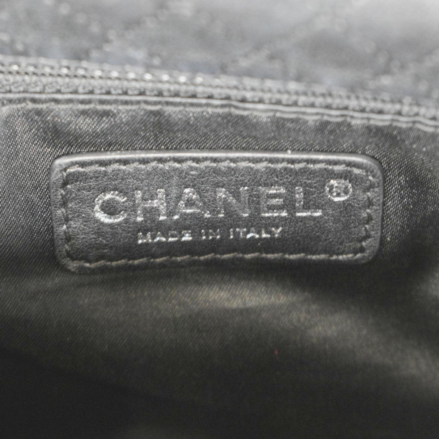 CHANEL Soft and Chain Flap Leather Shoulder Bag Black