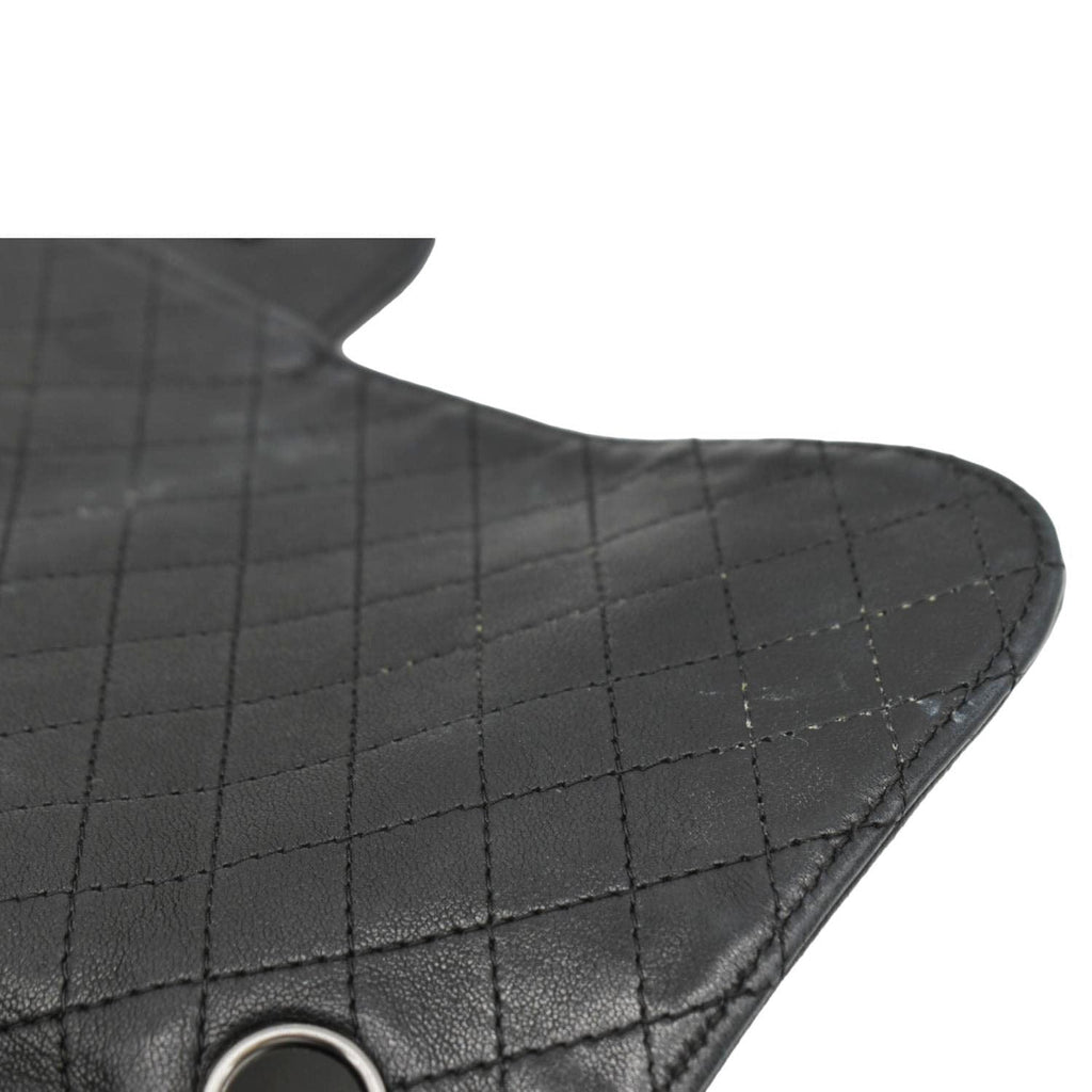 CHANEL Soft and Chain Flap Leather Shoulder Bag Black