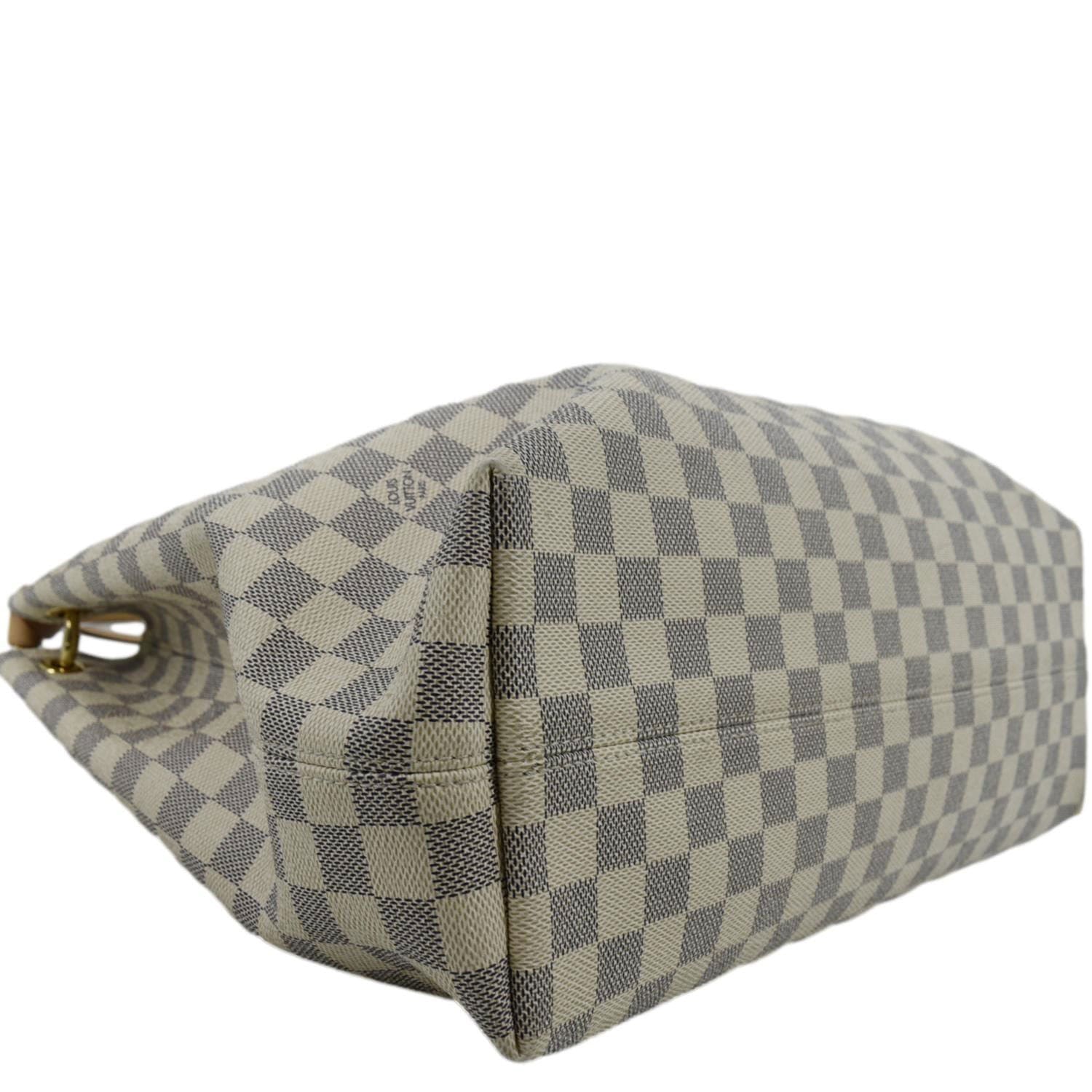 LOUIS VUITTON Graceful MM Damier Azur Shoulder Bag White