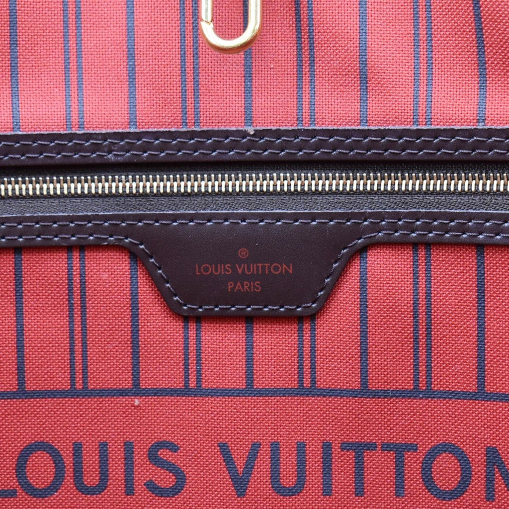 LOUIS VUITTON Neverfull GM Damier Ebene Tote Shoulder Bag Brown
