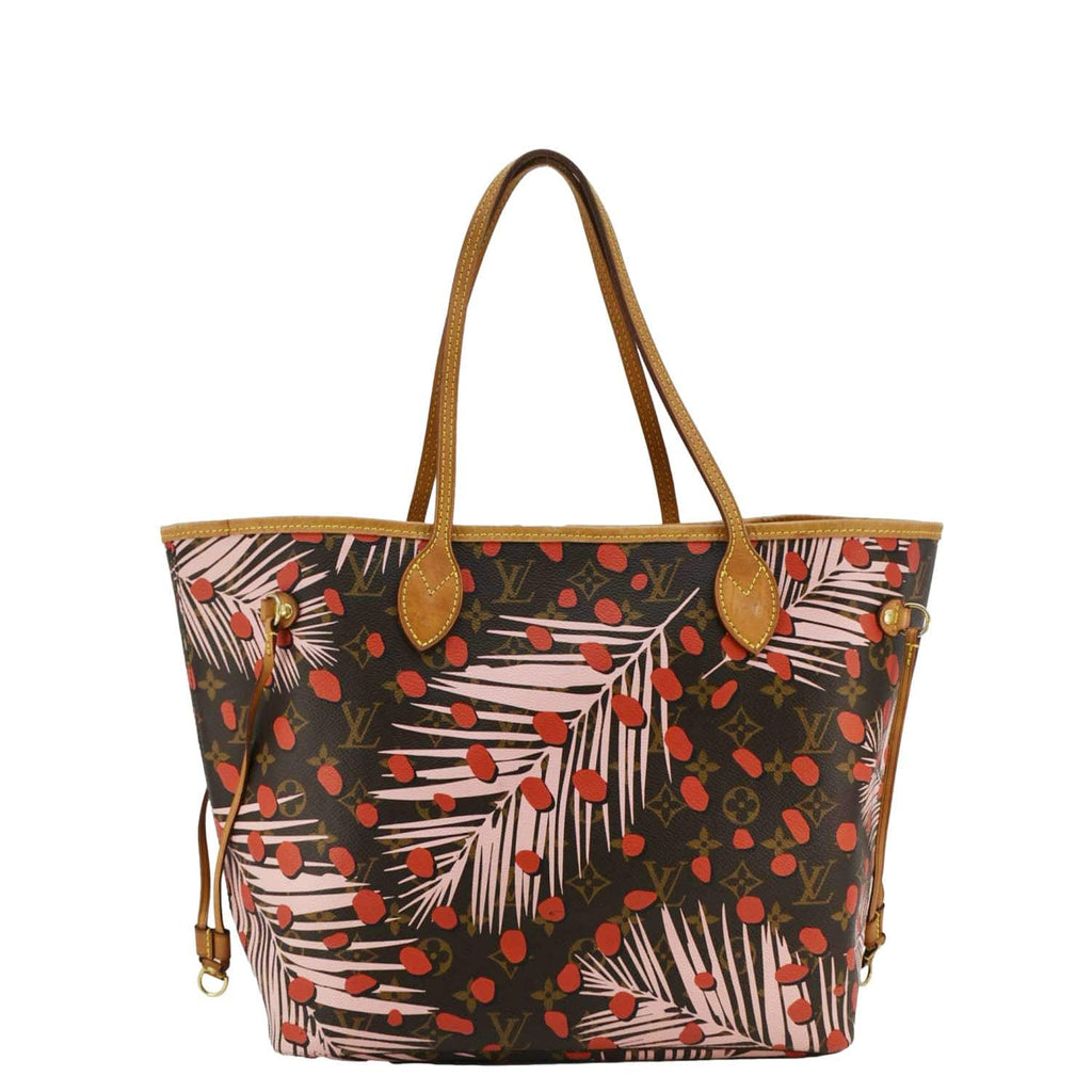 LOUIS VUITTON Neverfull MM Jungle Dots Monogram Canvas Shoulder Bag Brown