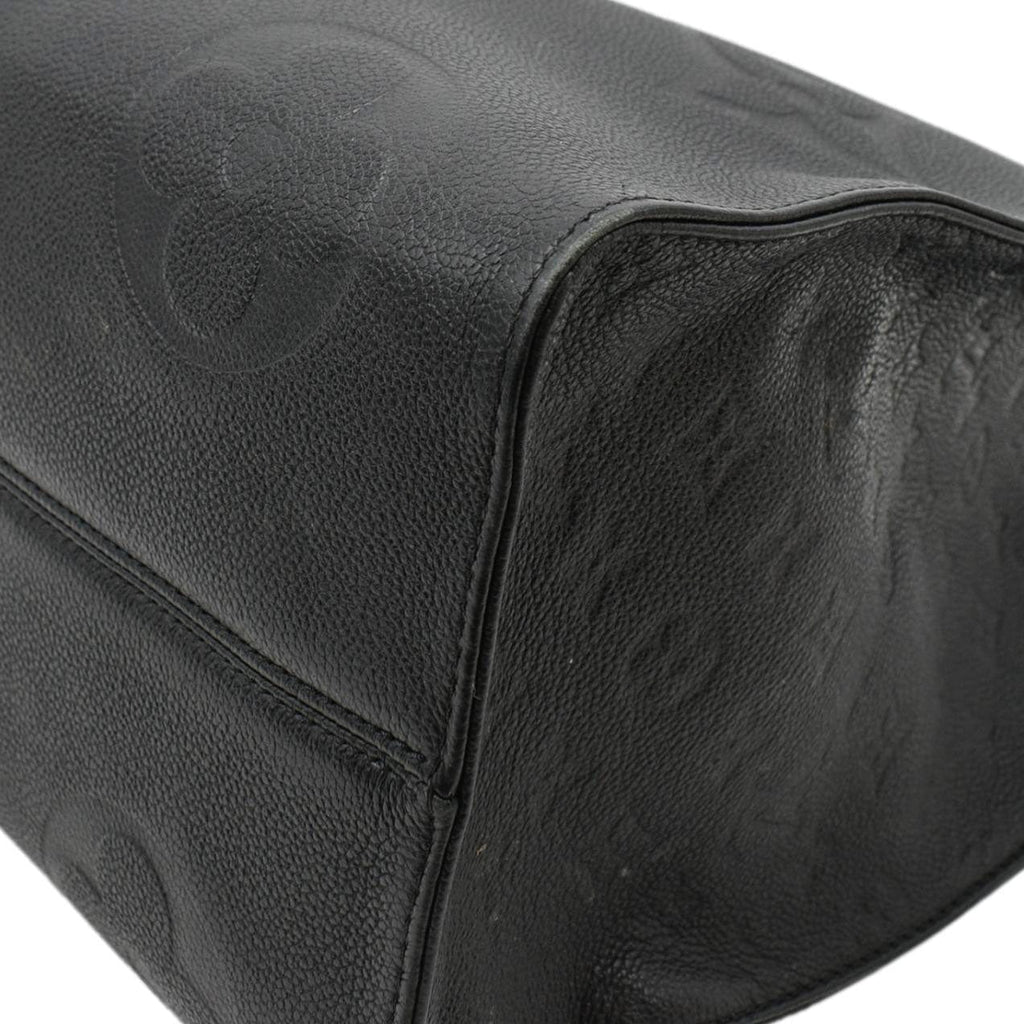LOUIS VUITTON Onthego GM Monogram Empreinte Leather Tote Shoulder Bag Black