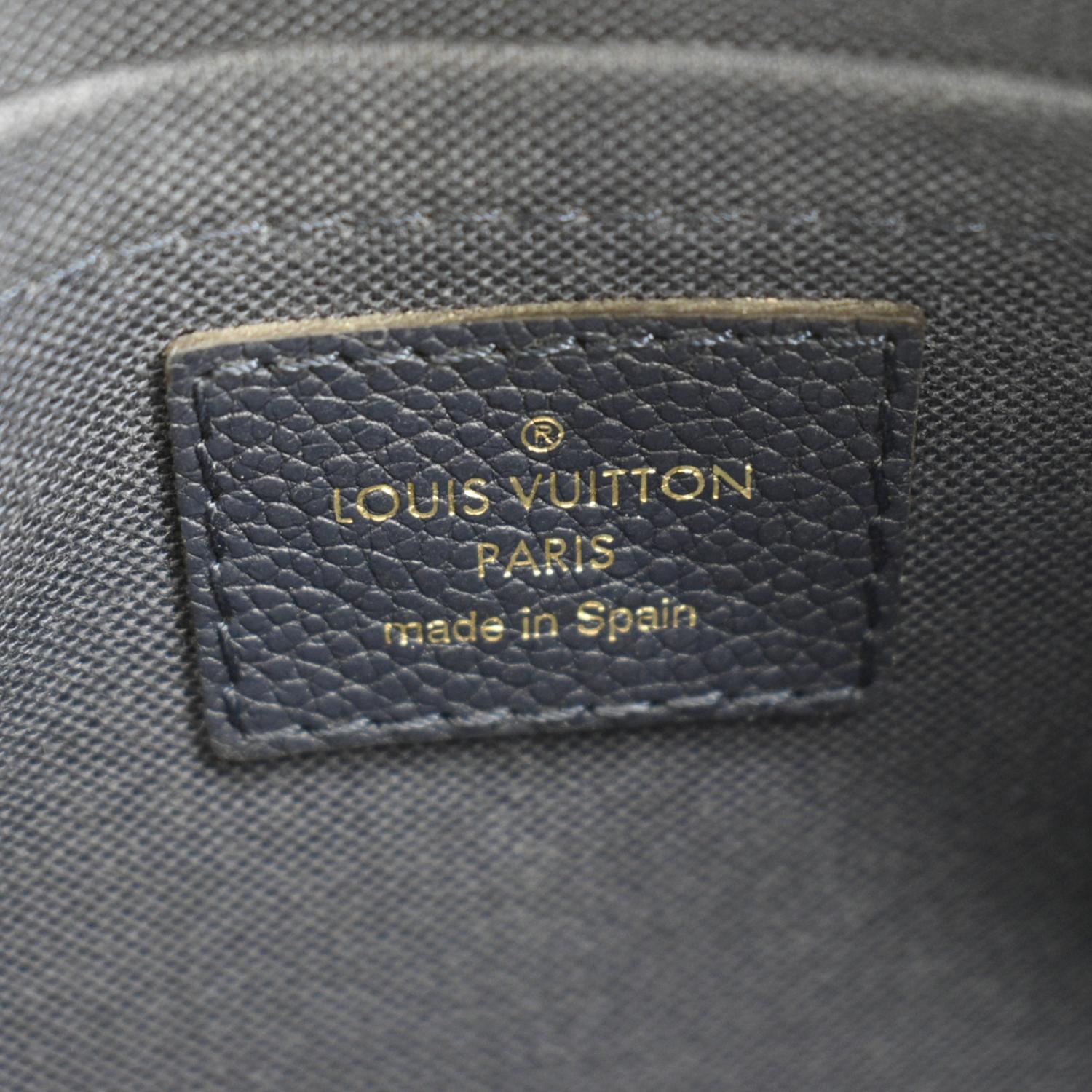 LOUIS VUITTON Pallas Monogram Canvas Clutch Crossbody Bag Navy Blue