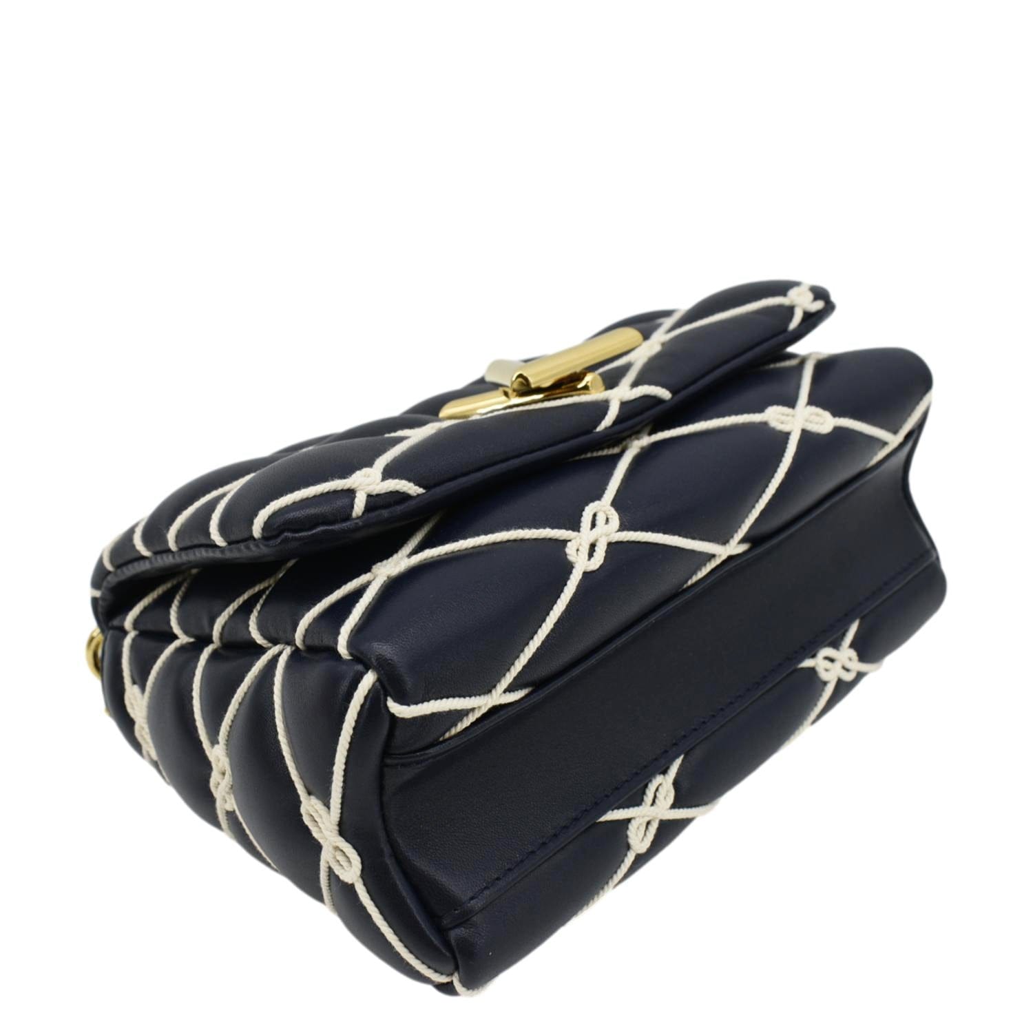 LOUIS VUITTON GO-14 MM Malletage Leather Shoulder Bag Navy Blue