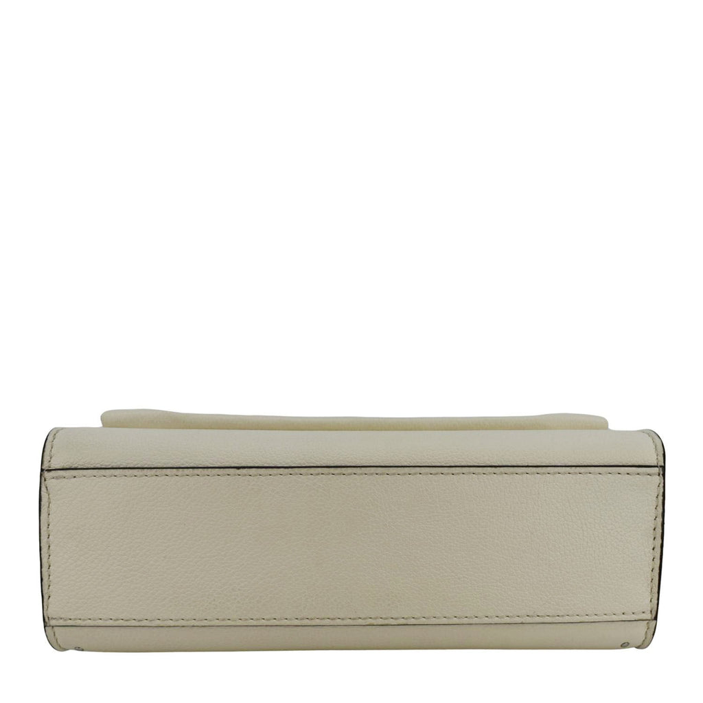 LOUIS VUITTON Mylockme Studded Leather Chain Shoulder Bag White