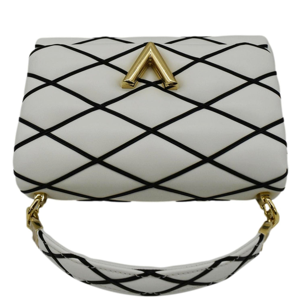 LOUIS VUITTON GO-14 MM Malletage Leather Shoulder Bag White