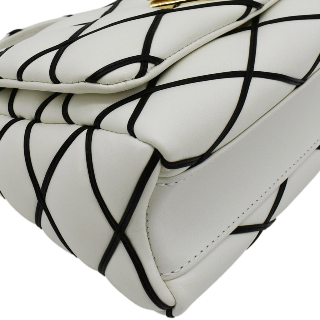 LOUIS VUITTON GO-14 MM Malletage Leather Shoulder Bag White