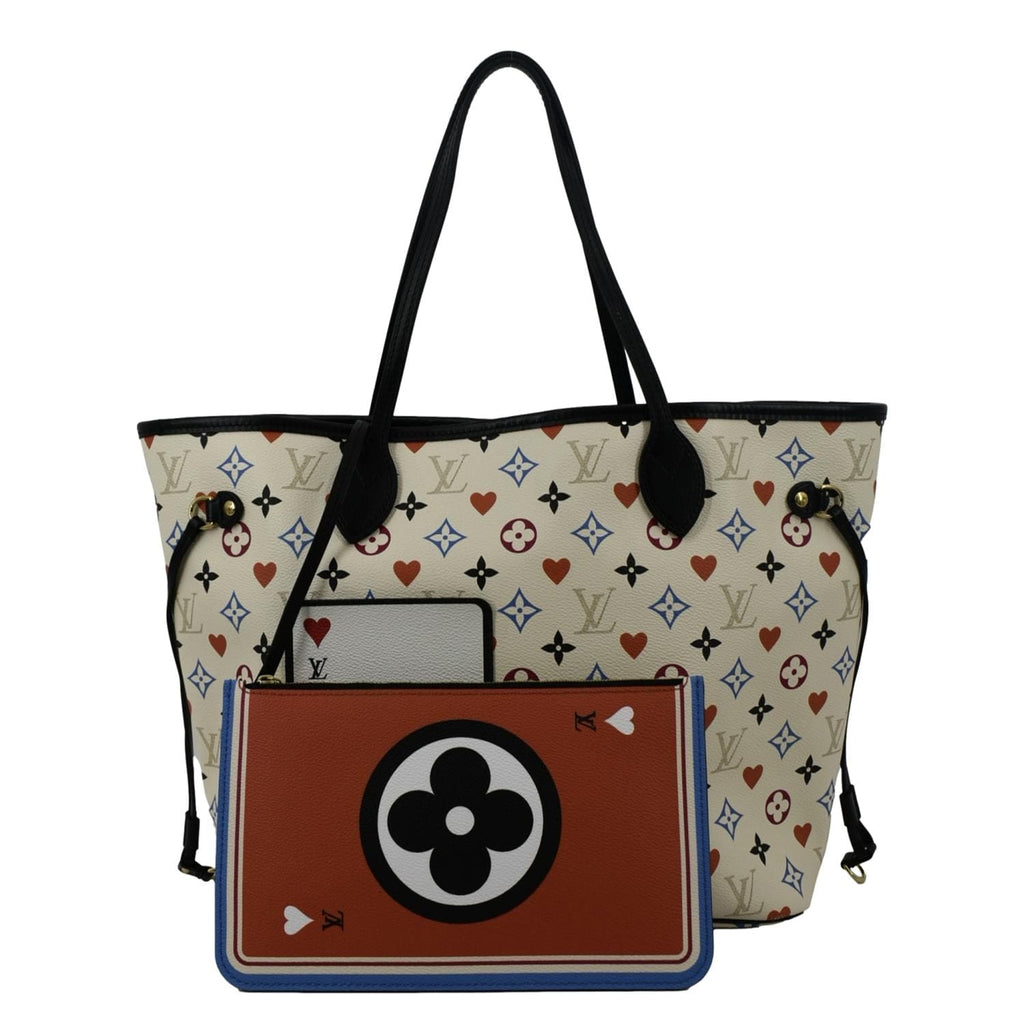 LOUIS VUITTON Game On Neverfull Monogram Canvas Shoulder Bag White