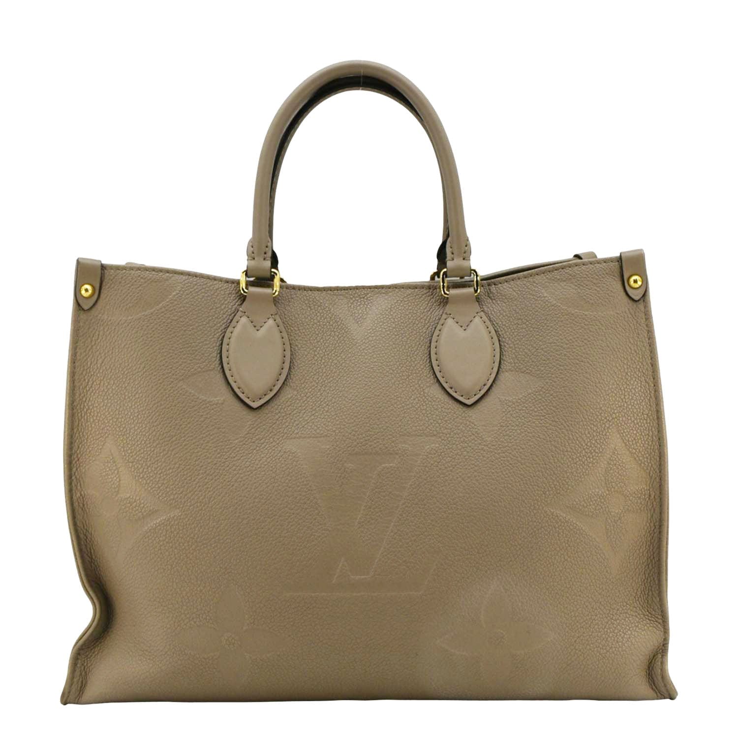 LOUIS VUITTON Onthego MM Monogram Empreinte Shoulder Bag Tourterelle