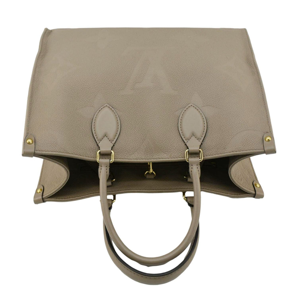 LOUIS VUITTON Onthego MM Monogram Empreinte Shoulder Bag Tourterelle
