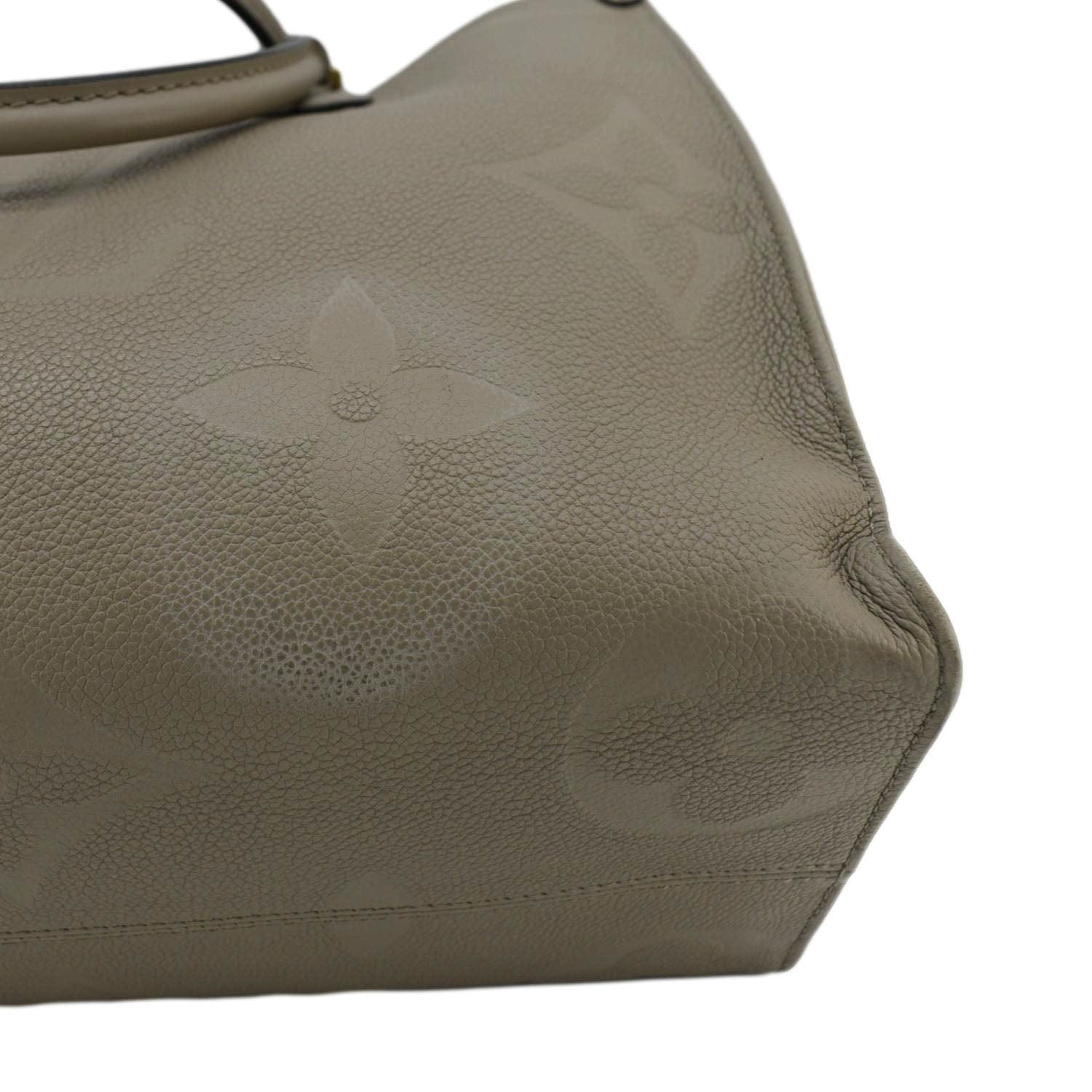 LOUIS VUITTON Onthego MM Monogram Empreinte Shoulder Bag Tourterelle