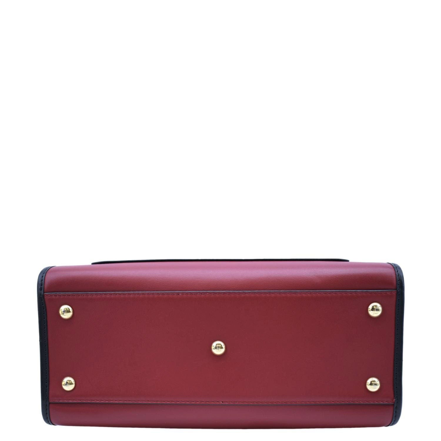 FENDI Runaway Small Leather Tote Bag Red