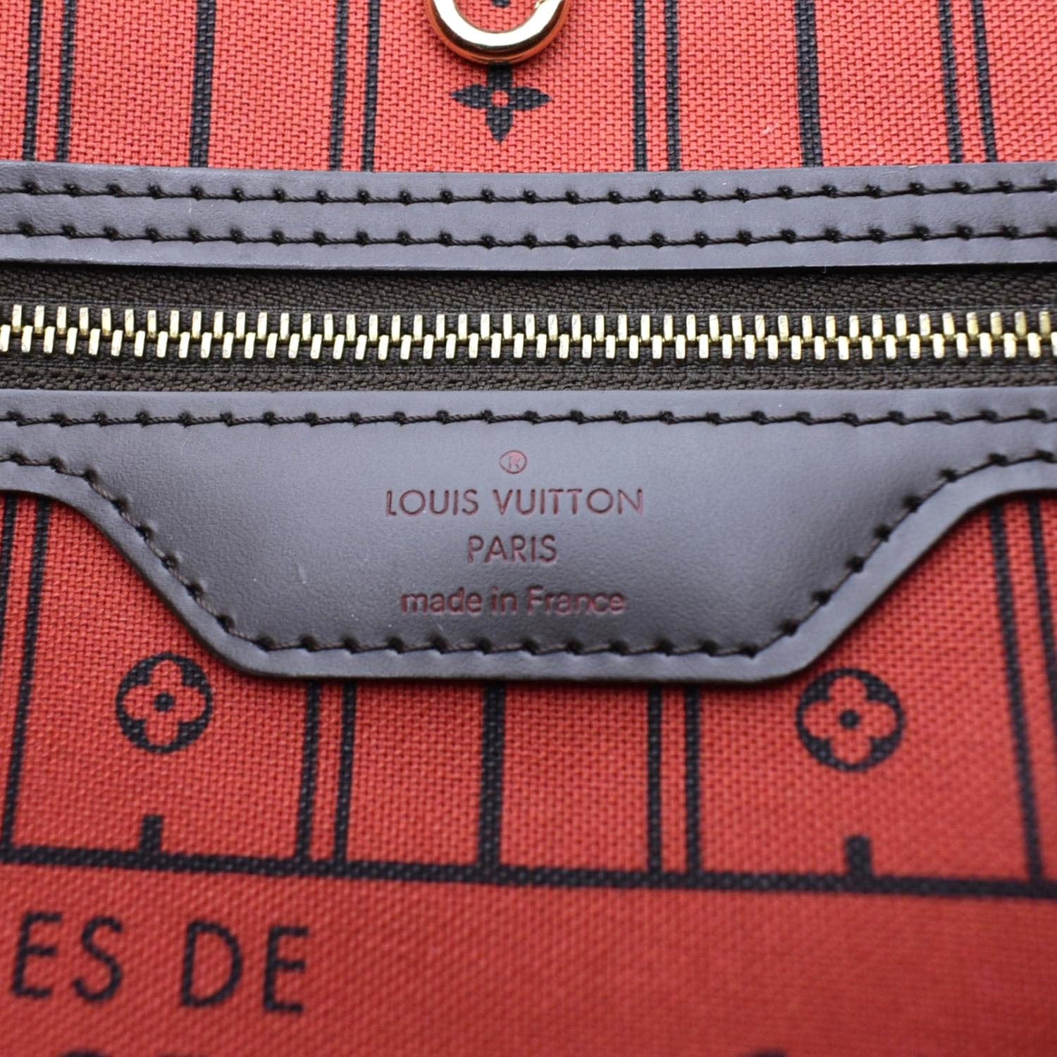 LOUIS VUITTON Neverfull GM Damier Ebene Tote Shoulder Bag Brown