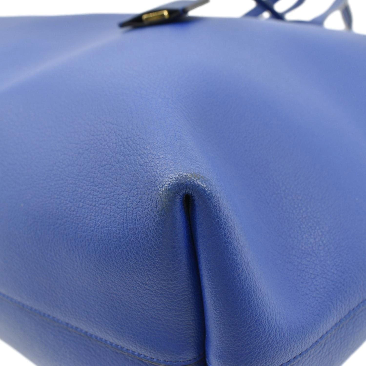 YVES SAINT LAURENT Shopping Leather Tote Bag Blue