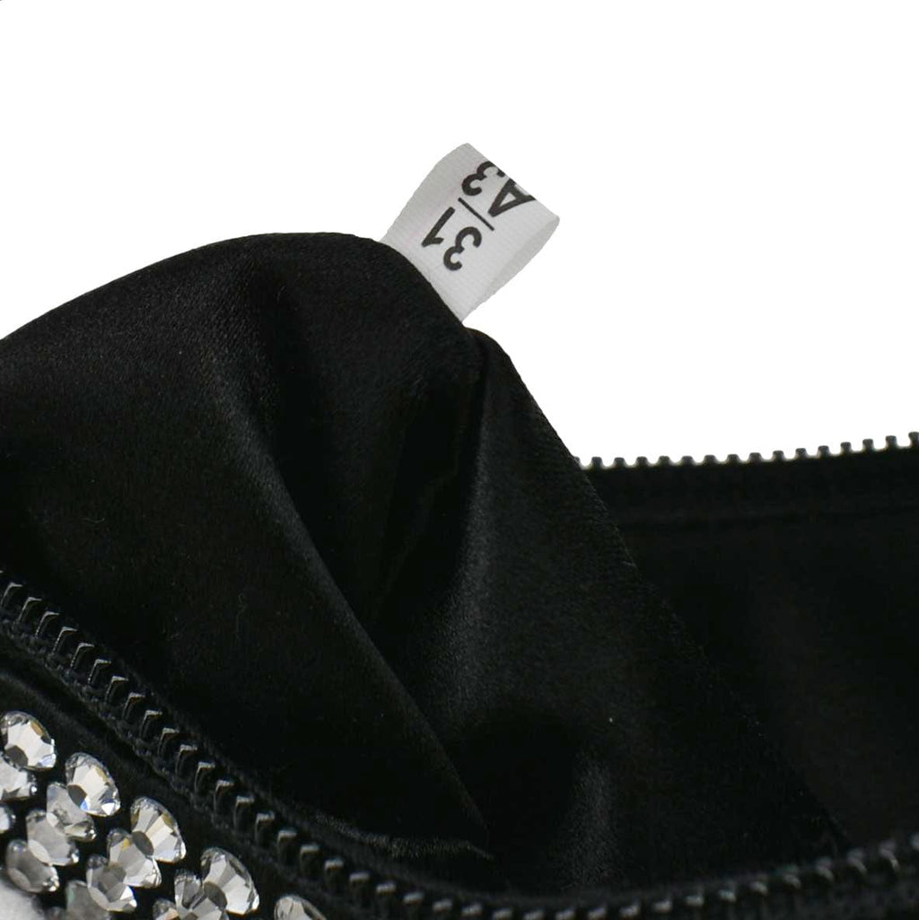 PRADA Mini Re-Edition 2000 Crystal Embellished Satin Tote Bag Black