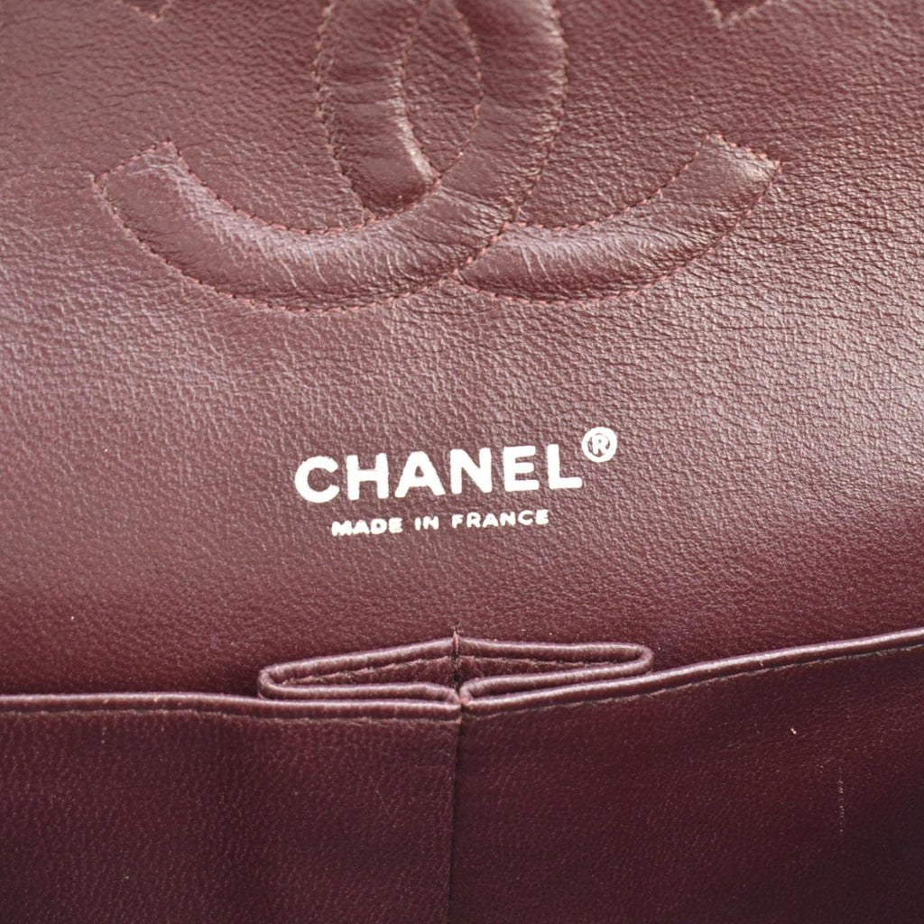 CHANEL Medium Double Flap Lambskin Leather Shoulder Bag Black