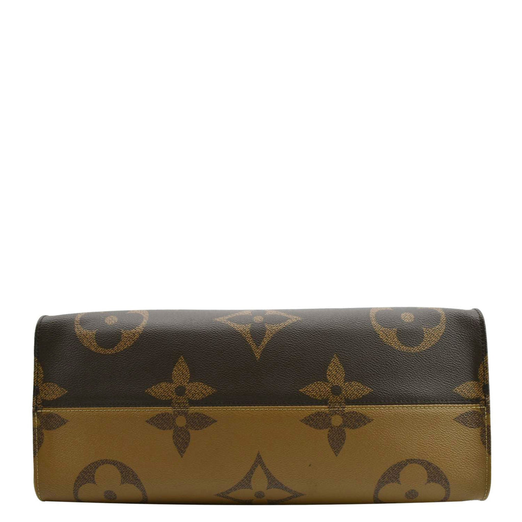 LOUIS VUITTON Onthego GM Giant Monogram Canvas Tote Shoulder Bag Brown