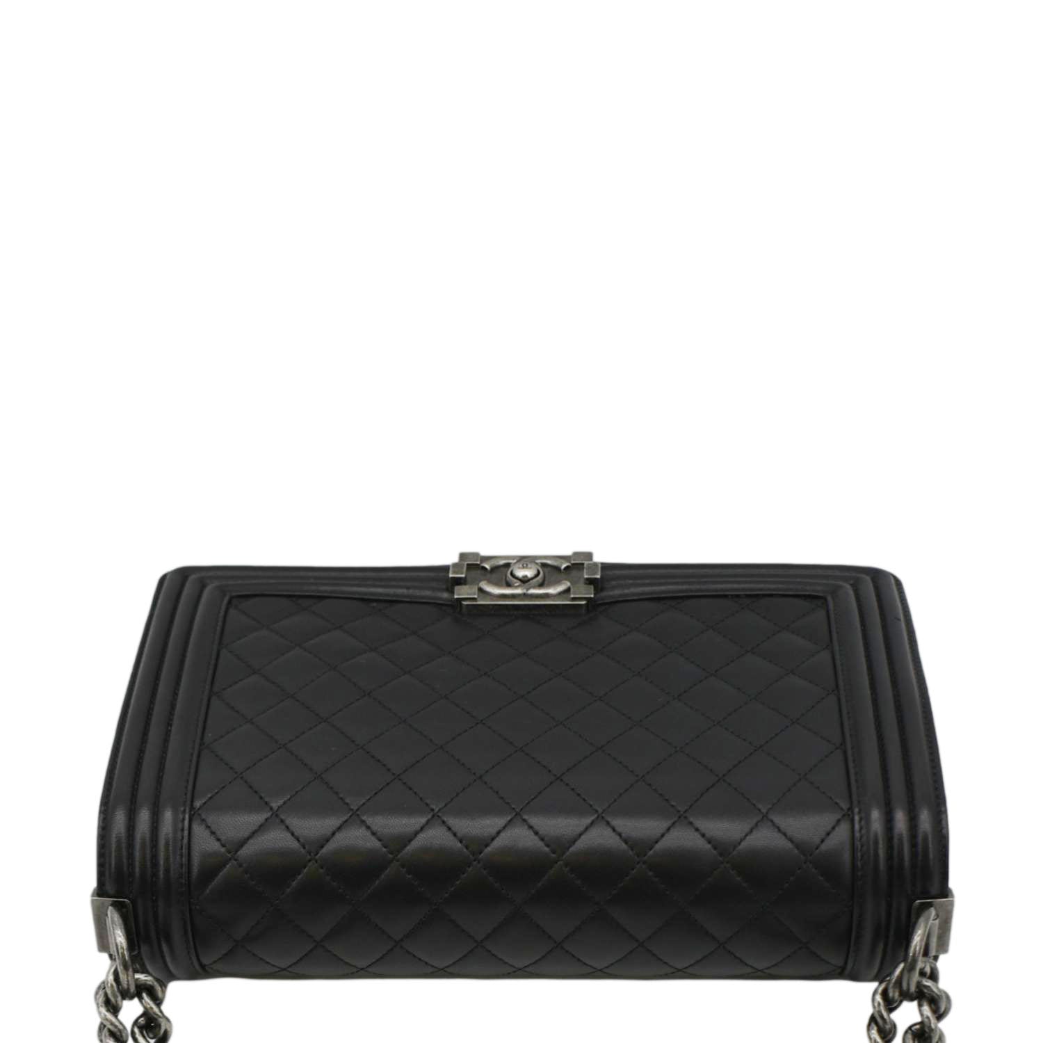 CHANEL Boy Flap Medium Quilted Leather Shoulder Bag Black