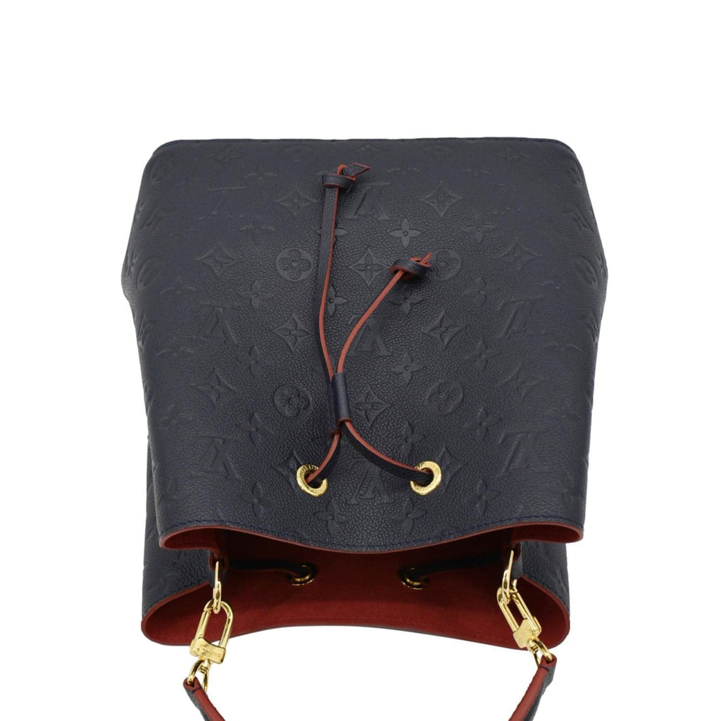 LOUIS VUITTON NeoNoe Monogram Empreinte Leather Shoulder Bag Navy Blue