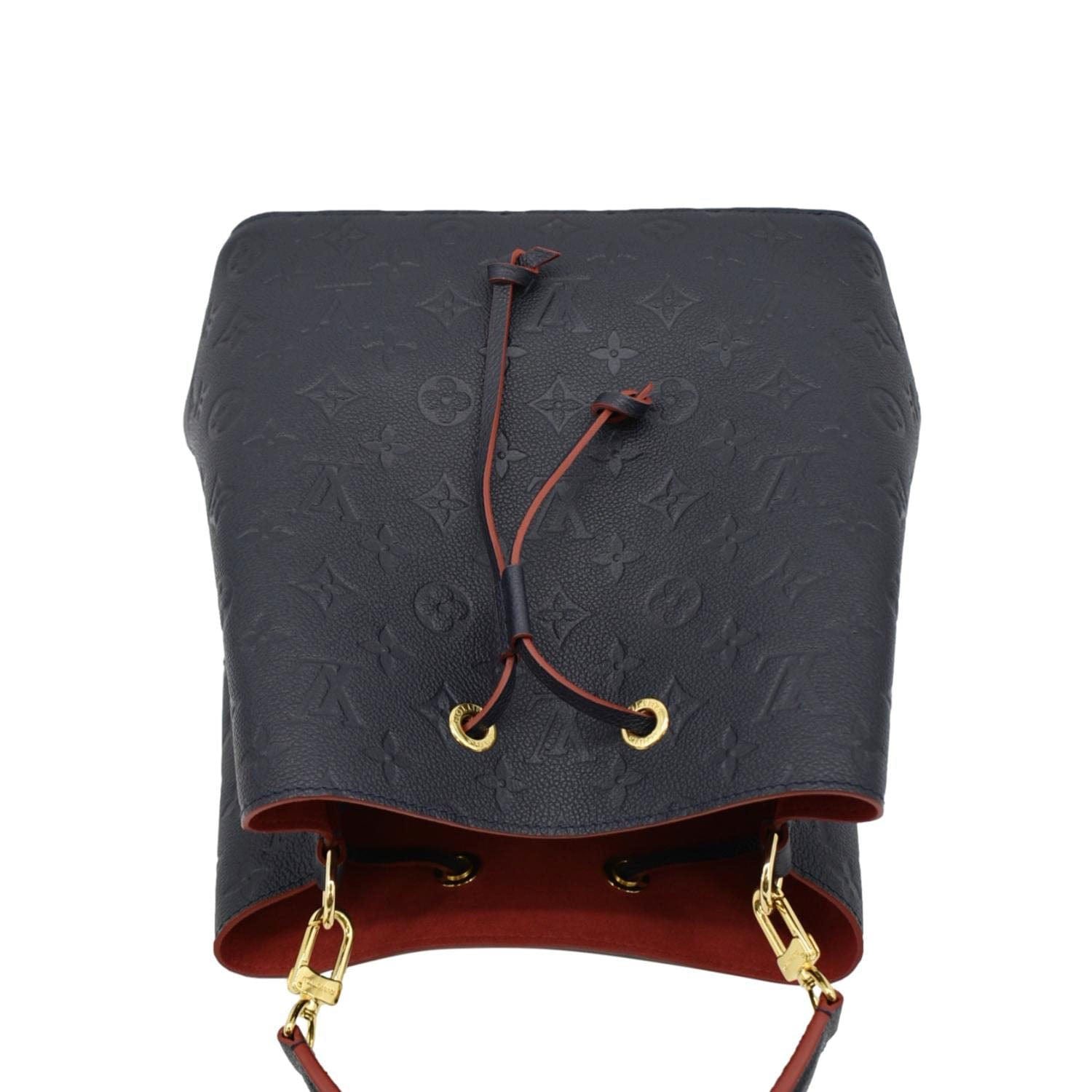 LOUIS VUITTON NeoNoe Monogram Empreinte Leather Shoulder Bag Navy Blue