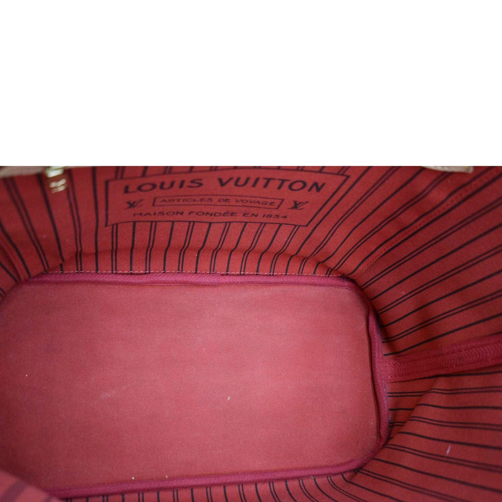 LOUIS VUITTON Neverfull MM Monogram Canvas Tote Bag Brown