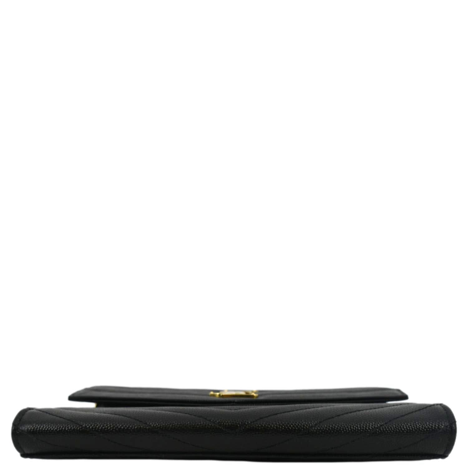 YVES SAINT LAURENT Clutch Medium Matelasse Leather Pouch Black