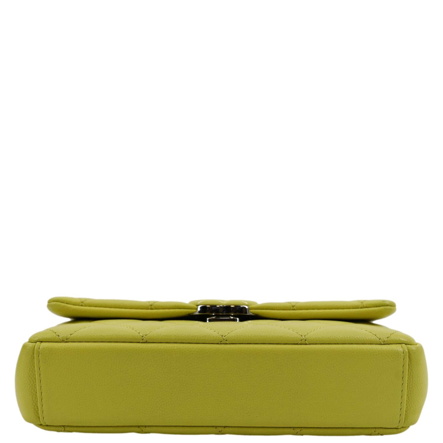 CHANEL My Everything Small Caviar Quilted Leather Flap Shoulder Bag Yellow