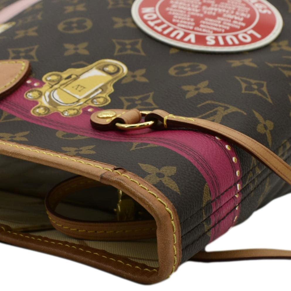 LOUIS VUITTON Neverfull MM Summer Trunk Monogram Canvas Shoulder Bag Brown