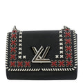 LOUIS VUITTON Twist Whipstitch MM Epi Leather Shoulder Bag Black