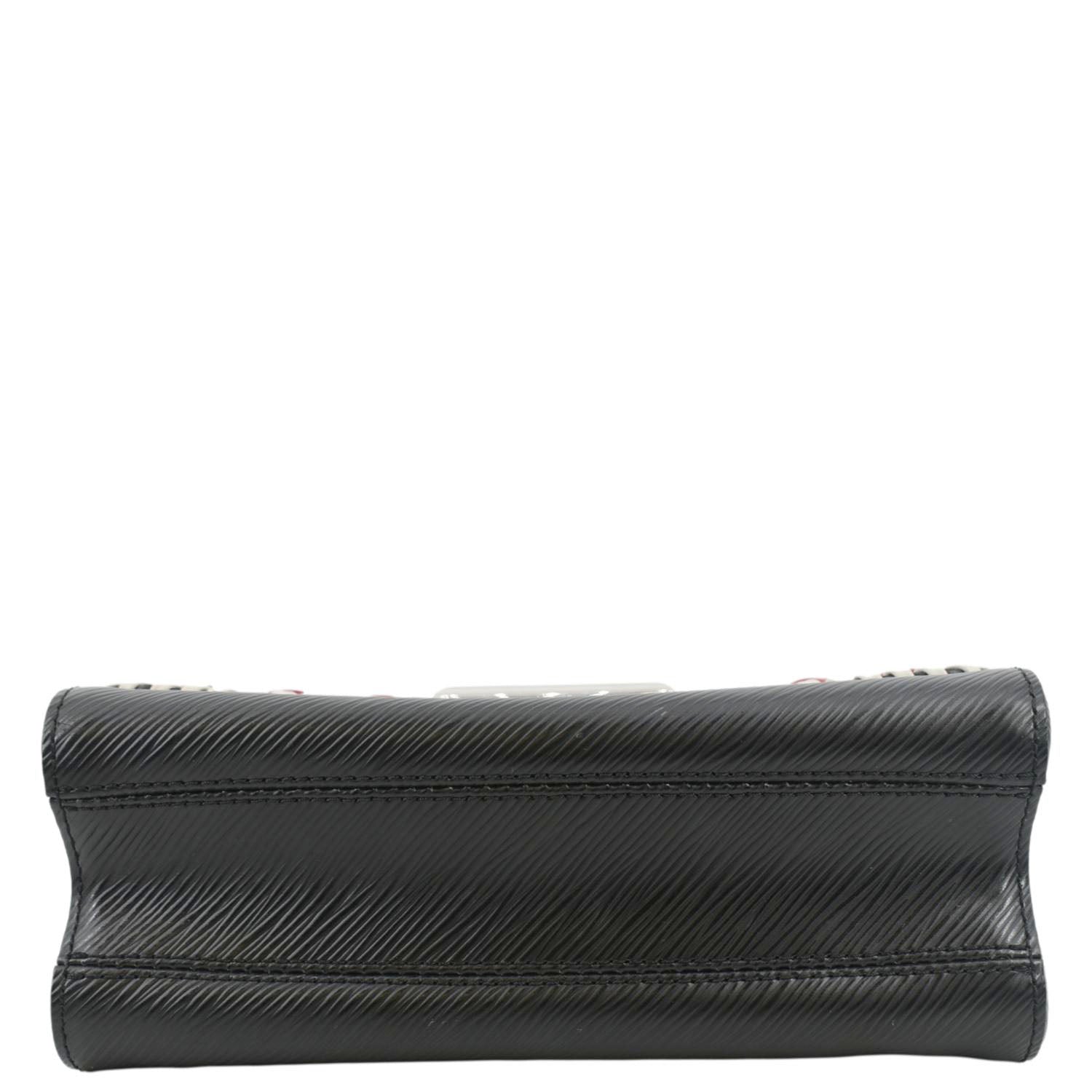 LOUIS VUITTON Twist Whipstitch MM Epi Leather Shoulder Bag Black