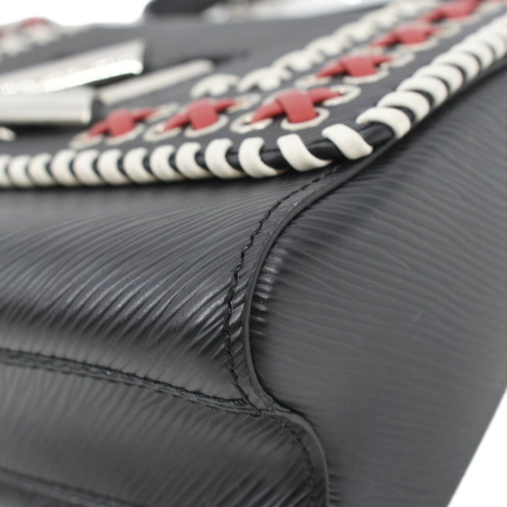 LOUIS VUITTON Twist Whipstitch MM Epi Leather Shoulder Bag Black