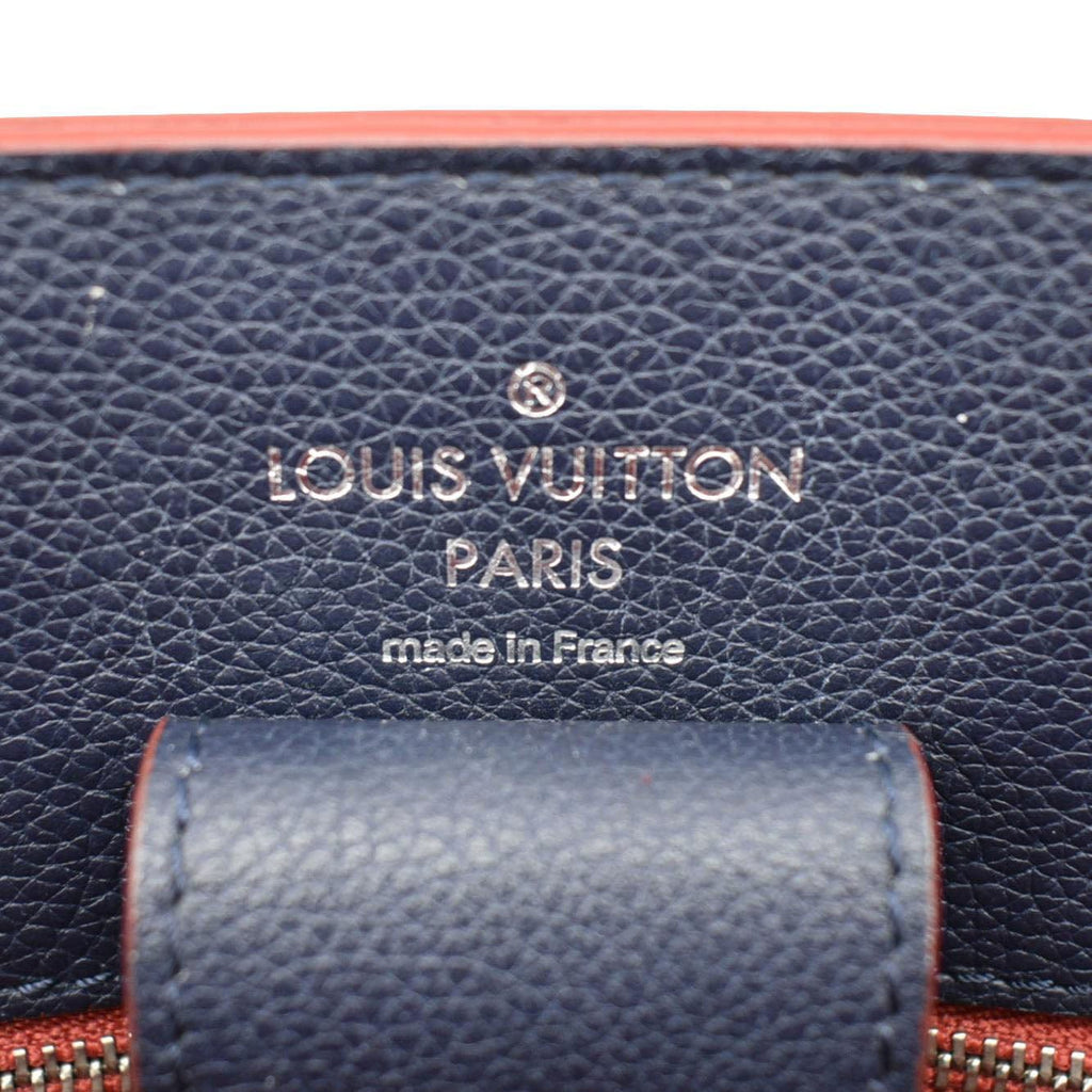 LOUIS VUITTON Lockme Braided  Leather Shoulder Bucket Bag Navy