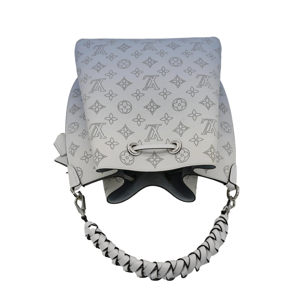 LOUIS VUITTON Muria Mahina Perforated Leather Shoulder Bag Light Blue