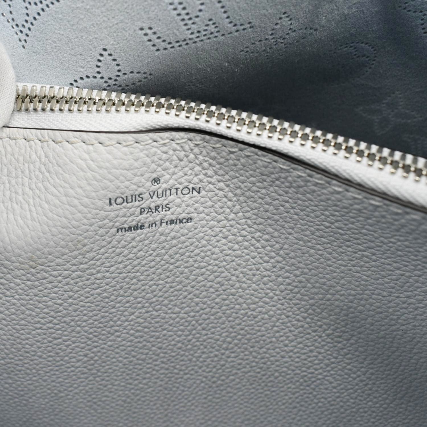 LOUIS VUITTON Muria Mahina Perforated Leather Shoulder Bag Light Blue