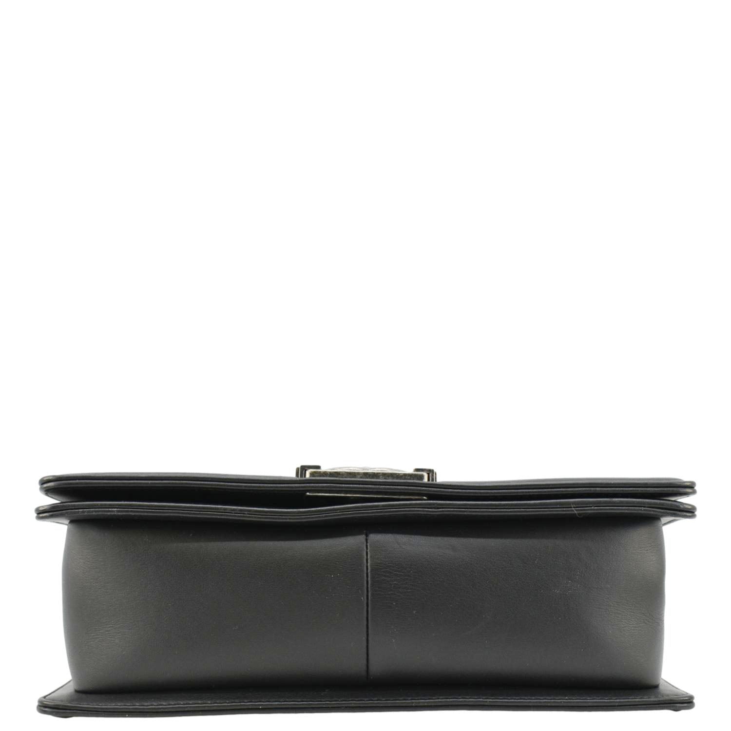 CHANEL Boy Flap Medium Quilted Leather Shoulder Bag Black