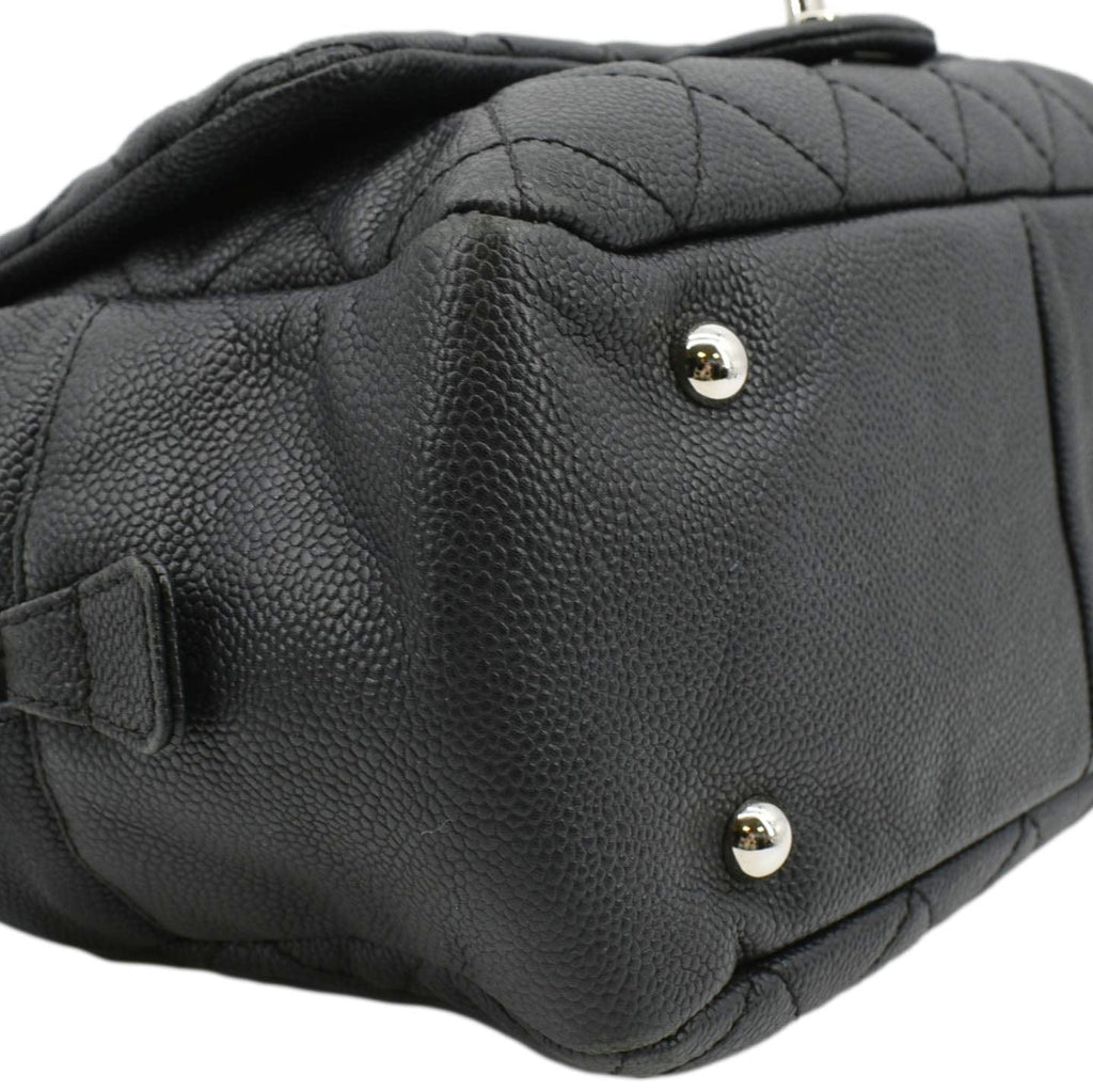 CHANEL Camera Quilted Caviar Leather Shoulder Bag Black