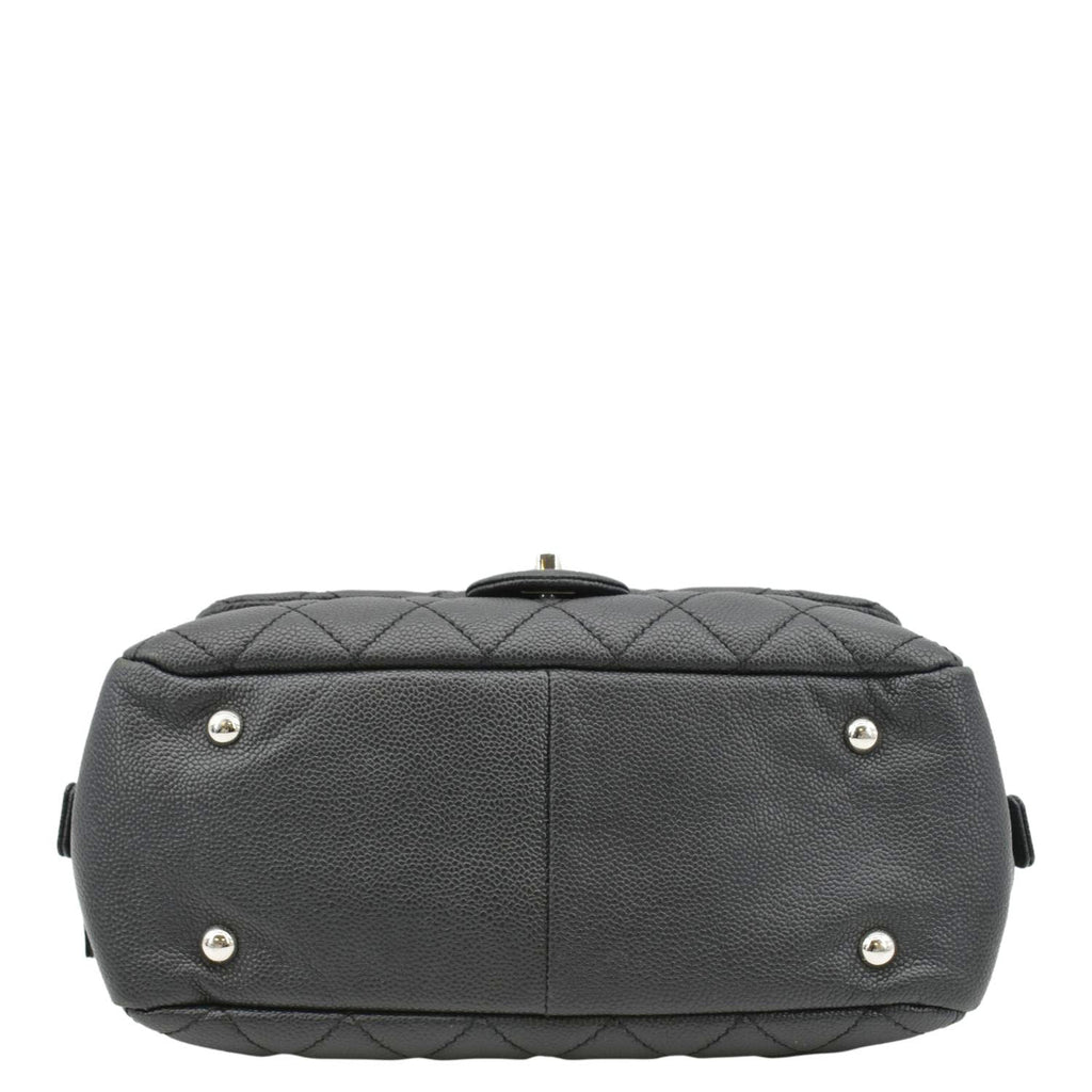 CHANEL Camera Quilted Caviar Leather Shoulder Bag Black