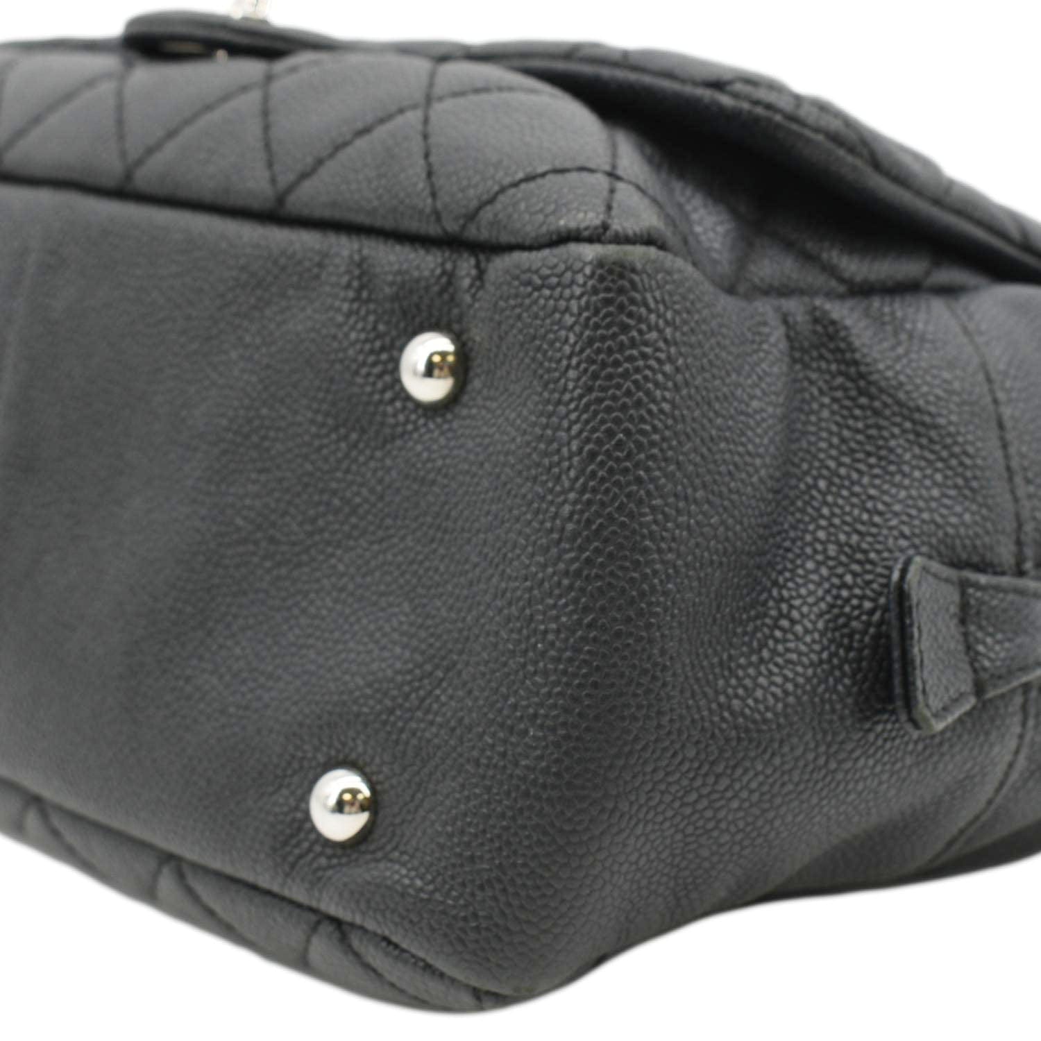 CHANEL Camera Quilted Caviar Leather Shoulder Bag Black