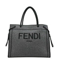 FENDI Sunshine Flannel Wool Shoulder Bag Grey