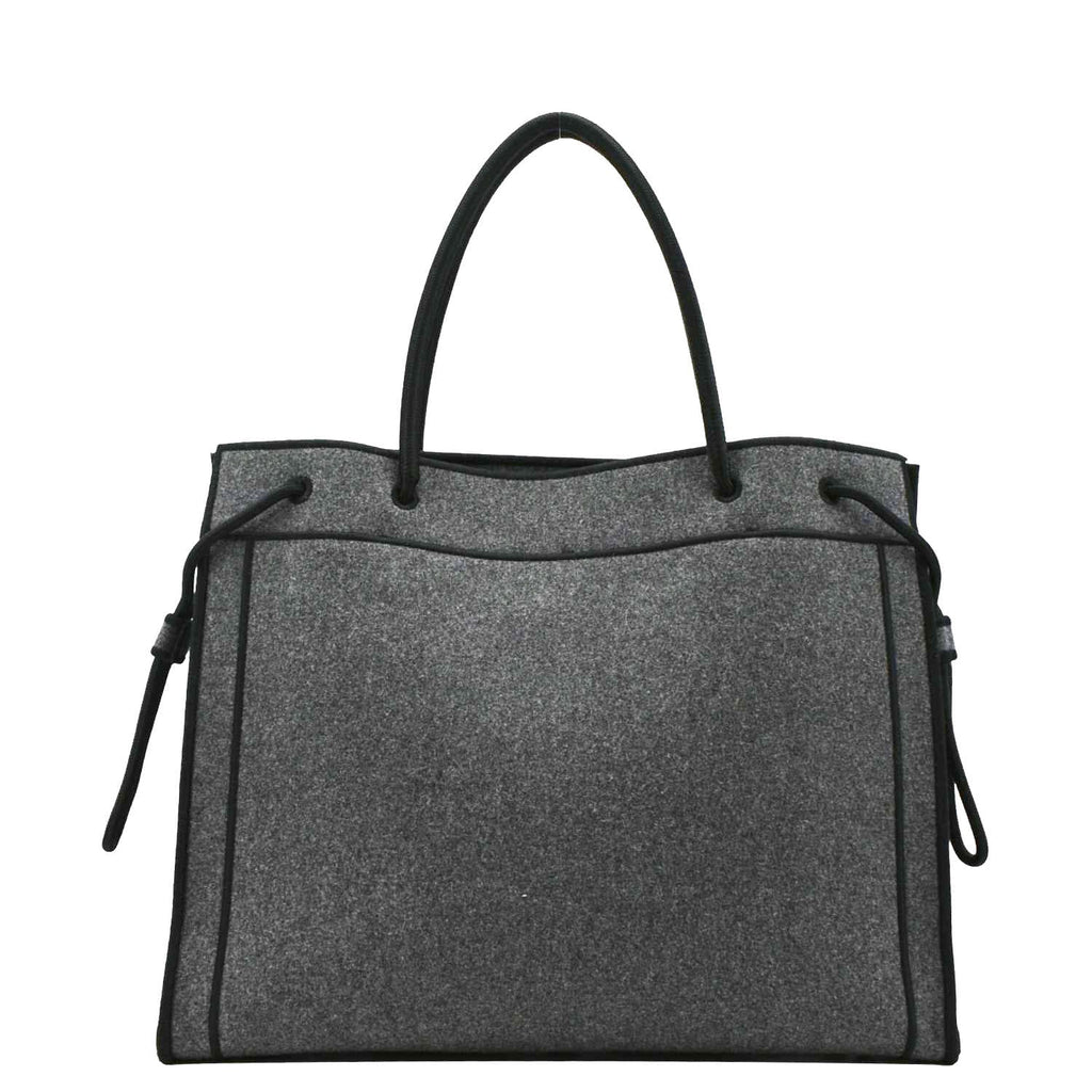 FENDI Sunshine Flannel Wool Shoulder Bag Grey
