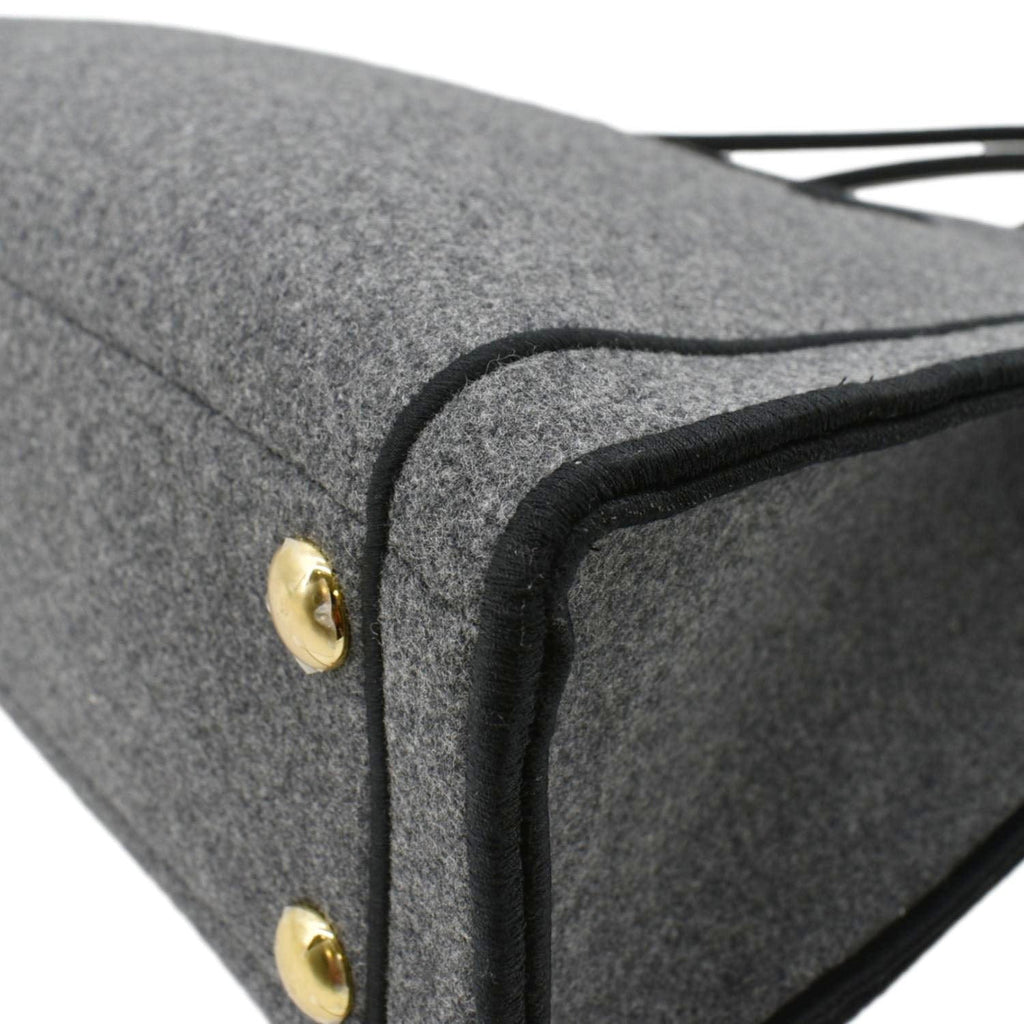 FENDI Sunshine Flannel Wool Shoulder Bag Grey