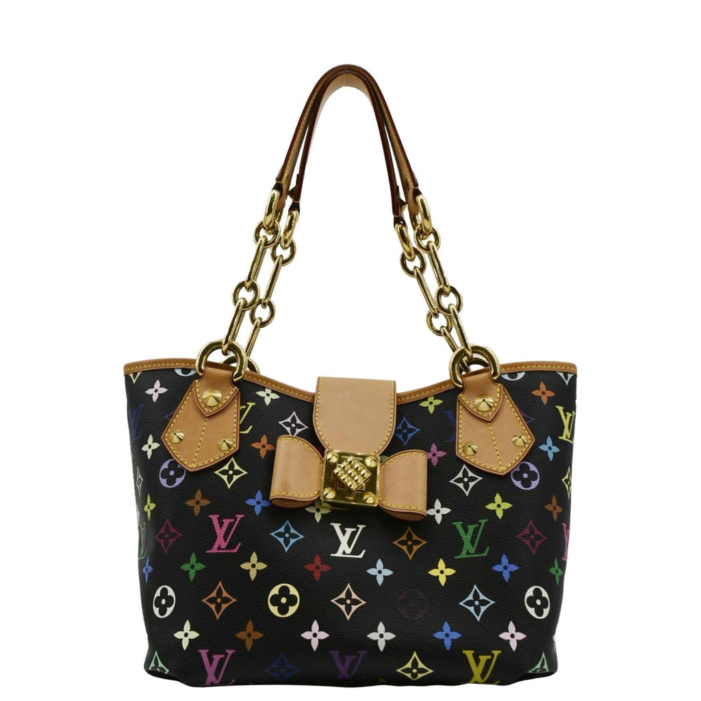 LOUIS VUITTON Annie MM Multicolor Monogram Canvas Shoulder Bag Black