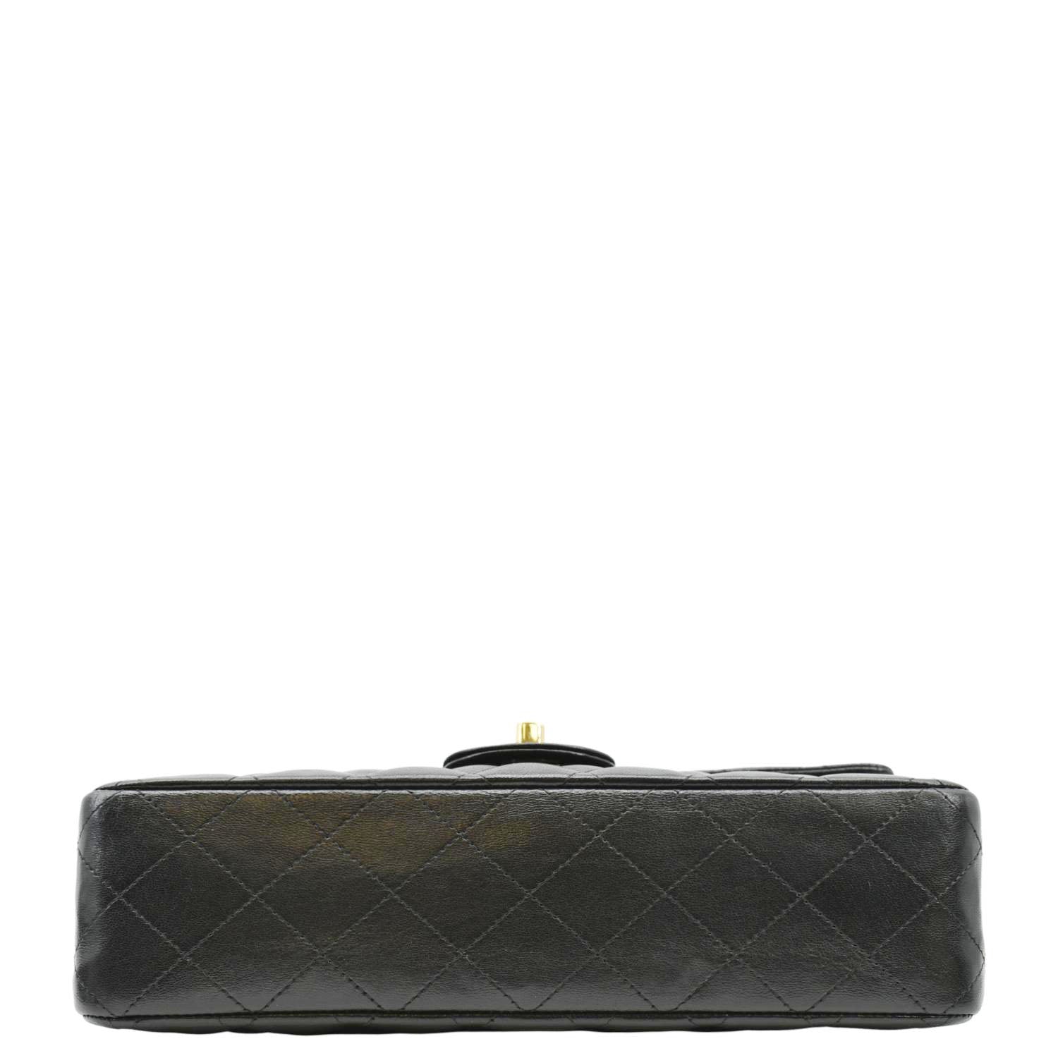 CHANEL Classic Medium Double Flap Quilted Leather Shoulder Bag Black