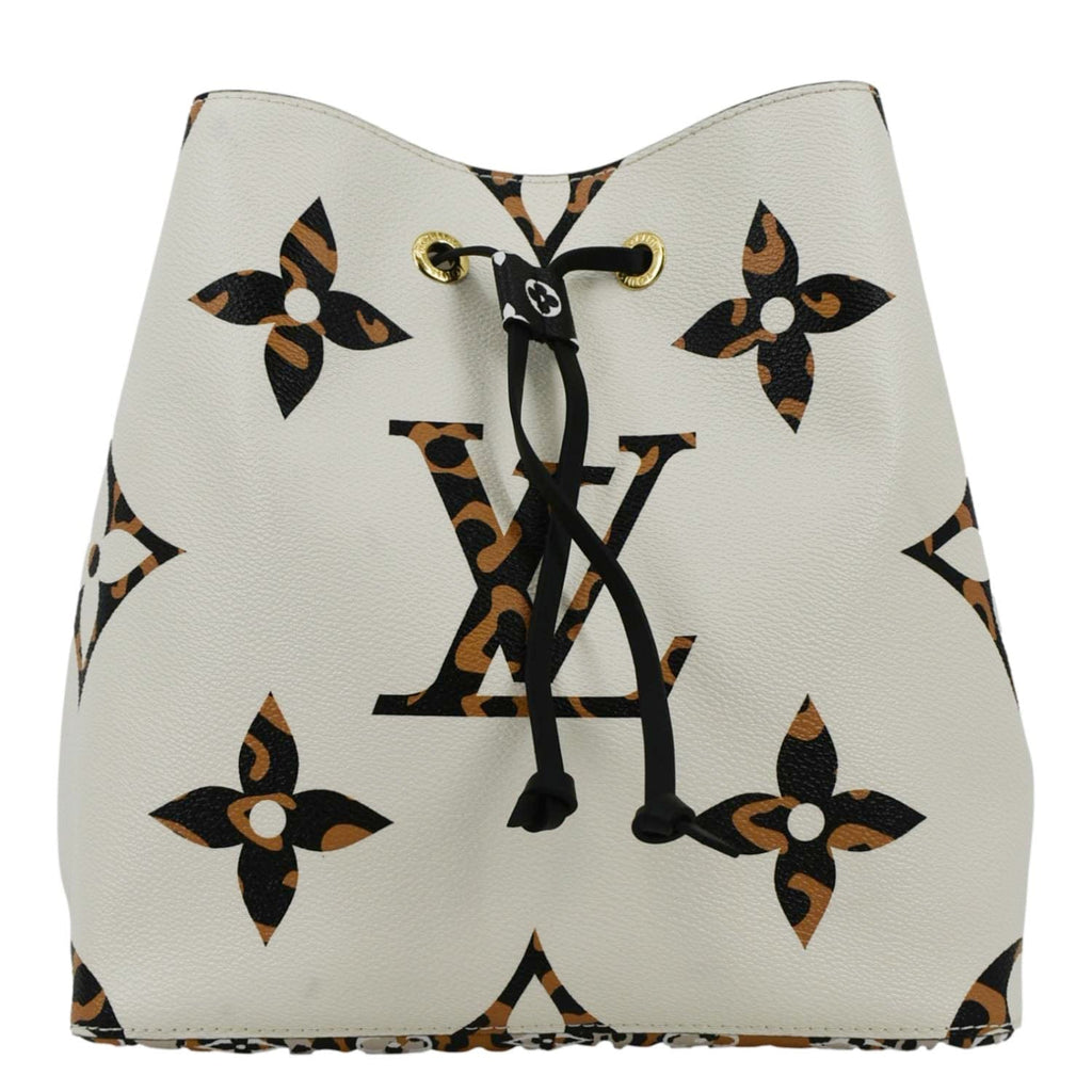 LOUIS VUITTON Neonoe Giant Jungle Canvas Shoulder Bucket Bag Ivory