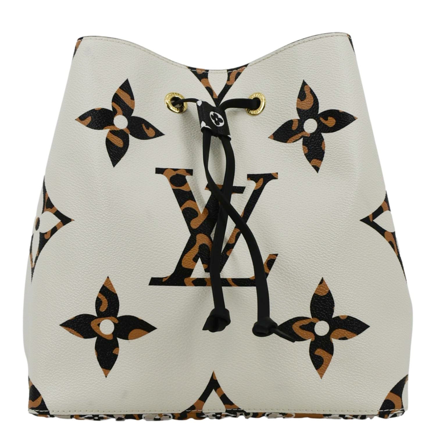 LOUIS VUITTON Neonoe Giant Jungle Canvas Shoulder Bucket Bag Ivory