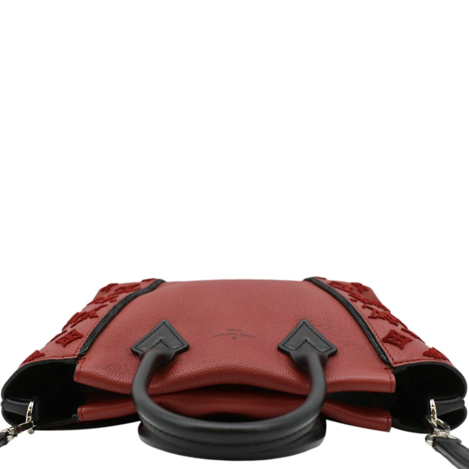 LOUIS VUITTON W BB Tote Monogram Velours Tote Shoulder Bag Red