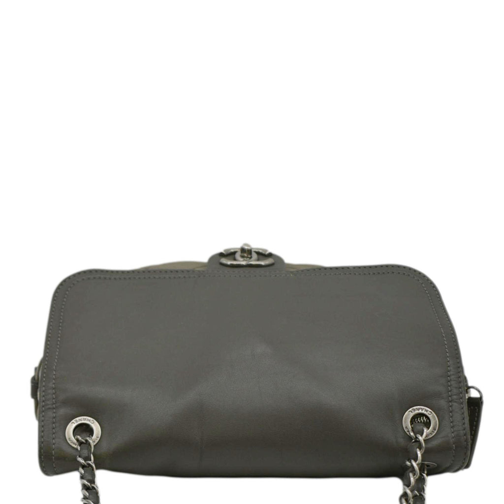 CHANEL In The Mix Flap Quilted Leather Shoulder Bag Grey