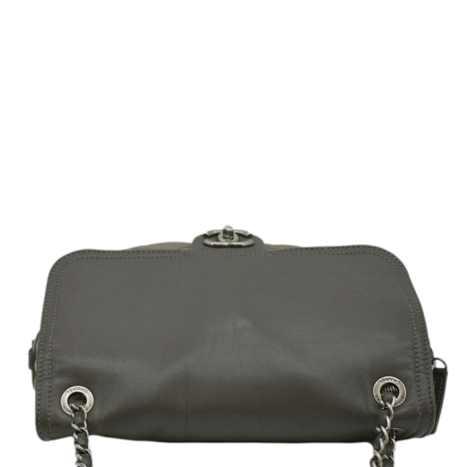 CHANEL In The Mix Flap Quilted Leather Shoulder Bag Grey