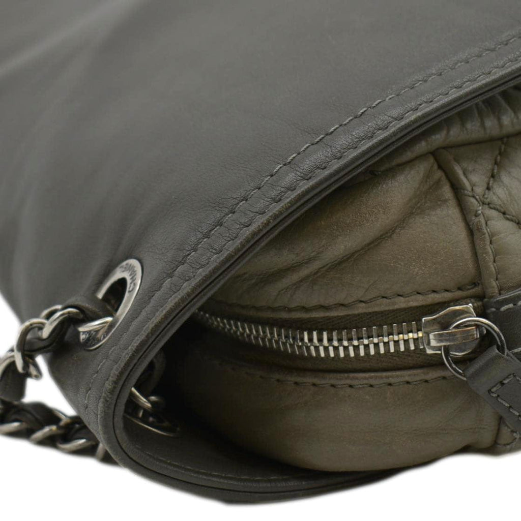 CHANEL In The Mix Flap Quilted Leather Shoulder Bag Grey